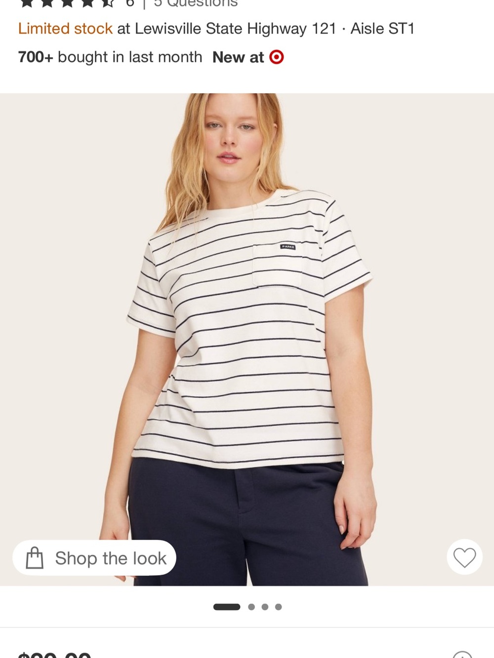 Parke x Target white striped tee and shorts set